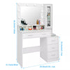 2 in1 Dressing Table with LED Lights Mirror 5 Drawers Socket Vanity Make up Desk