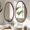 Large Irregular Wooden Framed Wall Mirror Asymmetrical Unique Hanging Loft Style