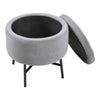 Round Velvet Makeup Seat Storage Ottoman Pouf Stool Dressing Table Vanity Chair