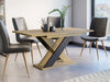 Dining Kitchen Table Small Extendable 120-160cm Oak & Black X Leg 6 8 Seater XIA