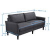 2 Seater Sofa Modern Fabric Couch Love Seat Sofa Settee for Living Room Grey