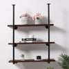 Wooden Rustic Industrial Pipe Metal Wall Floating Shelf Storage Shelving Unit