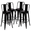 Tolix Industrial Breakfast Bar Stool Chair Set 4X Metal Bistro Counter Bar Chair