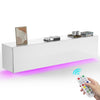 White Floating TV Unit Cabinet Wall Mounted TV Stand with LED Lights UK stock