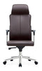 High-Back PU Leather Office Chair Swivel Ergonomic Adjustable Desk Chair - Brown