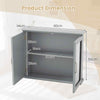 2-Tier Medicine Cabinet Storage Organizer w/ Double Doors & Mirror