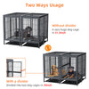 XXXL Large Dog Crate Raised Pet Dog Cage Kennel Double Door Tray Divider Playpen
