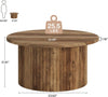 Round Coffee Table, 31.5-Inch Farmhouse Circle Center Table for Living Room