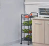 4 Tier Kitchen Rotating Storage Trolley Cart Vegetable Mobile Shelf Rack +Rollen