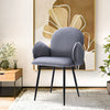 Grey Velvet Dining Chairs Metal Legs Modern Stylish Home Kitchen Lounge Office