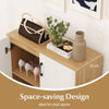 Freestanding Shoe Storage Cabinet with 2 Anti-tipping Kits-Natural