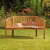 Acacia Wooden Banana Bench Water Resistant Outdoor Furniture Garden Patio
