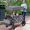2 Passenger Push Pull Stroller Wagon Twin Stroller Wagon w/Removable Canopy
