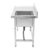Commercial Stainless Steel Kitchen Sink w/Left Work Table Single Bowl Wash Basin