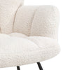 Boucle Fabric Rocking Chair Modern Accent Chair Wood Legs Living Room Bedroom