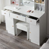 White Dressing Table Vanity Makeup Desk Set LED Mirror 3 Drawers Stool Bedroom