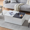 Coffee Table Black White High Gloss Top Large Storage Drawers Home Office Study