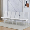 Modern Set of 4 Faux Leather Dining Chair Padded Seat Kitchen Dinning Room White