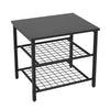 Black Side End Table With Metal Legs Coffee Living Room Night Stand Furniture UK