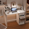 Mondeer computer Desk with Storage Shelf and 2 Drawers 105 x 94 x 48 cm White