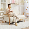 2 Seater Sofa, Fabric Modern Loveseat for Living Room, Cream