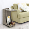 C-Shaped End Table Mobile Sofa Side Table Coffee Laptop Table-Grey