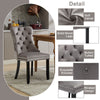 Set of 2 Velvet Dining Chairs High Back Wooden Legs for Home Dining Room Kitchen