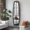 38x120CM WINDOW STYLE MIRROR LIVING ROOM DECOR HALLWAY GARDEN WALL GLASS (BLACK)