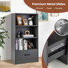 4-tier Storage Shelf Wood Bookcase Floor Standing Bookshelf