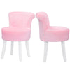 Fluffy Pink Women Makeup Side Chair Stool DressingTable Plush Vanity Piano Chair