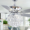 52"Crystal Ceiling Fan Chandelier LED Lights 5 Blades 3 Speed w/Remote Control