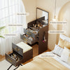 MakeUp Vanity Set with Visible Glass Desktop, Compact Vanity with 3 Drawers