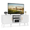TV Stand for TVs up to 65” Media Console Table w/Adjustable Shelf 2-door Cabinet