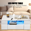 High Gloss Coffee Table With Storage 2 Drawer Wooden Living Room RGB LED Lights