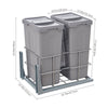 Pull out Kitchen Bin, 21L+21L Built-In Cupboard Bins for Kitchen, Under Sink Bin