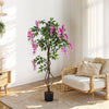 Large Potted Pink Wisteria Flower Artificial Tree Fake Plant Home Garden Decor