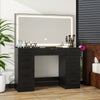 Dressing Table and Stool set 11 Drawer Makeup Table with Glass Top Vanity Desk