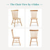 4pcs Windsor Solid Wood High Spindle Backrest Dining Chairs Dining Room Kitchen