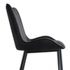 2pcs Dining Chairs Set Velvet Upholstered Seat Back Metal Legs Reception Chair