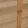 Shoe Rack Shoe Storage Cabinet Rattan Wood Stand Cupboard Unit Organiser 2 Doors