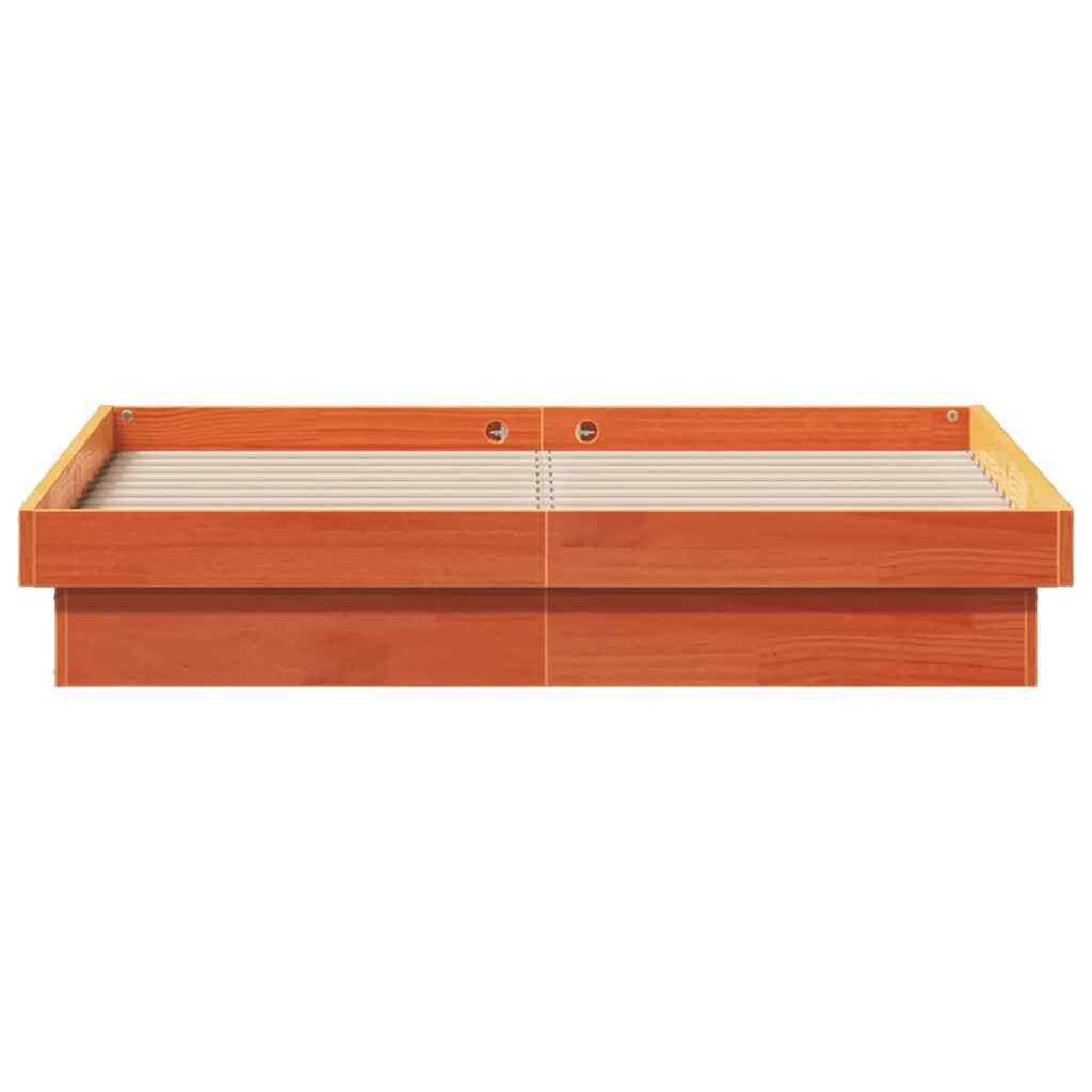 Bed Frame Wax Brown 120x200 Solid Wood Pine S3T9