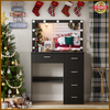 Makeup Desk Dressing Table With 11 Lights Mirror Drawers Vanity Set Bedroom
