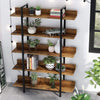 Rustic Wood Bookcase Bookshelf 5 Tier Industrial Storage Display Shelving Unit