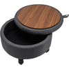 Chesterfield Button Linen Ottoman Storage Box Pouffe Footstool Coffee Table Seat