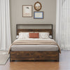 Double/King Size Bed Frame with Storage Headboard, 4 Drawers Platform Slats Bed