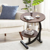 2 Tier Small Sofa Side Table Coffee End Round Table Shelf Living Room Bedroom