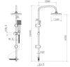 Bath Shower Mixer Waterfall Tap Kit Square Riser Rail Dual Heads Brushed Brass