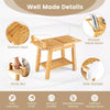 Bathroom Shower Bench 2-Tier Organizer Stool Bamboo Bathtub Seat w/Storage Shelf