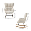 Relax Rocking Chair Teddy Fleece Glider Chair Lounge Rocker Seat w/ Side Pocket