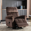 Single Sofa Fabric Power Lift Electric Recliner Chair Armchair Rise Chair Brown